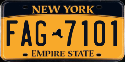 NY license plate FAG7101