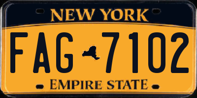 NY license plate FAG7102