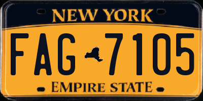 NY license plate FAG7105