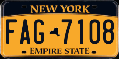 NY license plate FAG7108