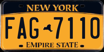 NY license plate FAG7110