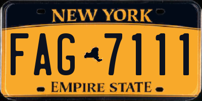NY license plate FAG7111