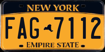 NY license plate FAG7112