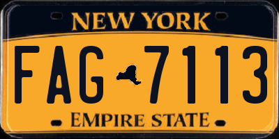 NY license plate FAG7113
