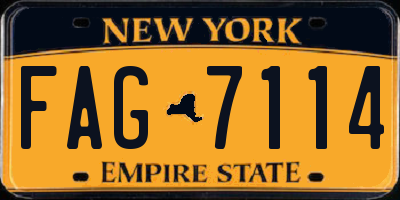 NY license plate FAG7114