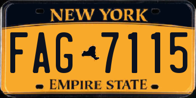 NY license plate FAG7115