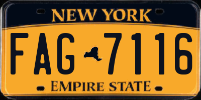 NY license plate FAG7116