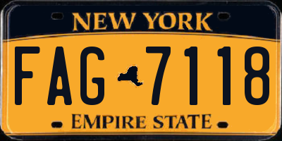 NY license plate FAG7118