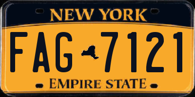 NY license plate FAG7121