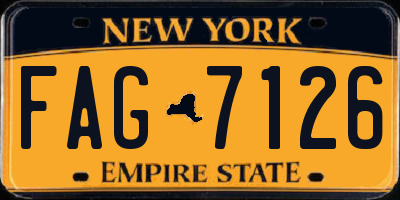 NY license plate FAG7126