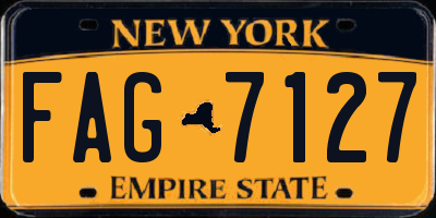NY license plate FAG7127