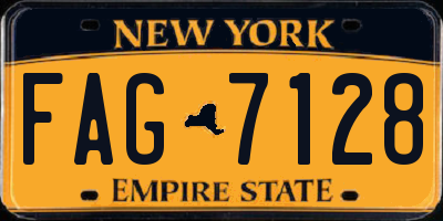 NY license plate FAG7128