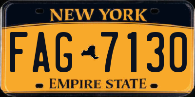 NY license plate FAG7130