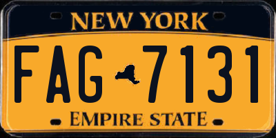 NY license plate FAG7131