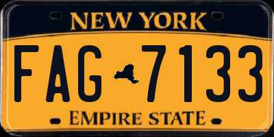 NY license plate FAG7133