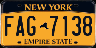NY license plate FAG7138