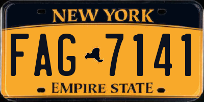 NY license plate FAG7141