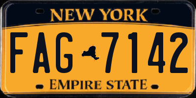 NY license plate FAG7142