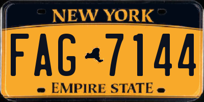 NY license plate FAG7144