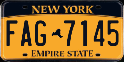 NY license plate FAG7145
