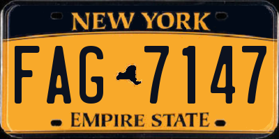 NY license plate FAG7147