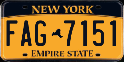 NY license plate FAG7151