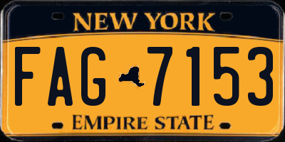 NY license plate FAG7153