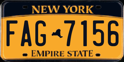 NY license plate FAG7156