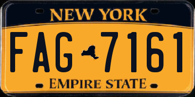 NY license plate FAG7161