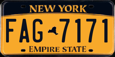 NY license plate FAG7171