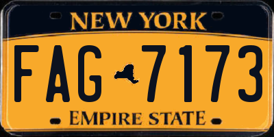 NY license plate FAG7173