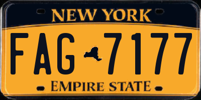 NY license plate FAG7177