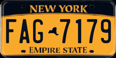 NY license plate FAG7179
