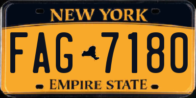 NY license plate FAG7180