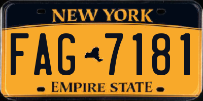 NY license plate FAG7181