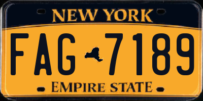 NY license plate FAG7189