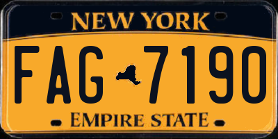 NY license plate FAG7190