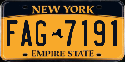 NY license plate FAG7191