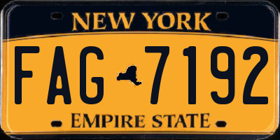 NY license plate FAG7192