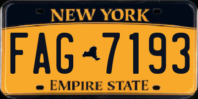 NY license plate FAG7193