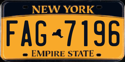 NY license plate FAG7196