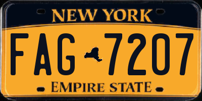 NY license plate FAG7207