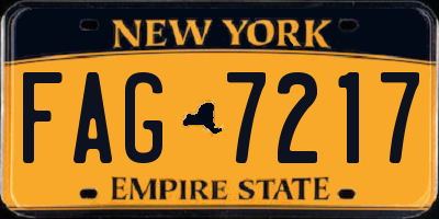 NY license plate FAG7217