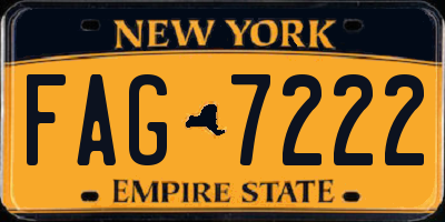 NY license plate FAG7222