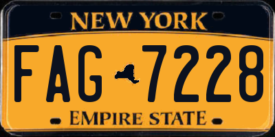 NY license plate FAG7228