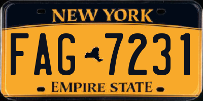 NY license plate FAG7231