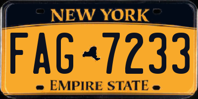 NY license plate FAG7233