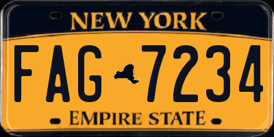 NY license plate FAG7234