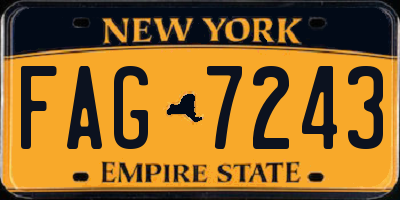 NY license plate FAG7243