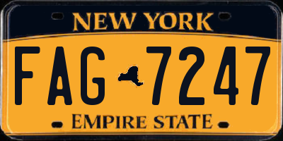 NY license plate FAG7247